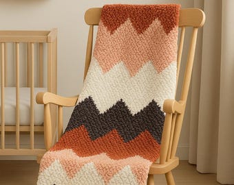 Velvet Moss Crochet Baby Blanket Pattern: Bulky Yarn Afghan (PDF Pattern)
