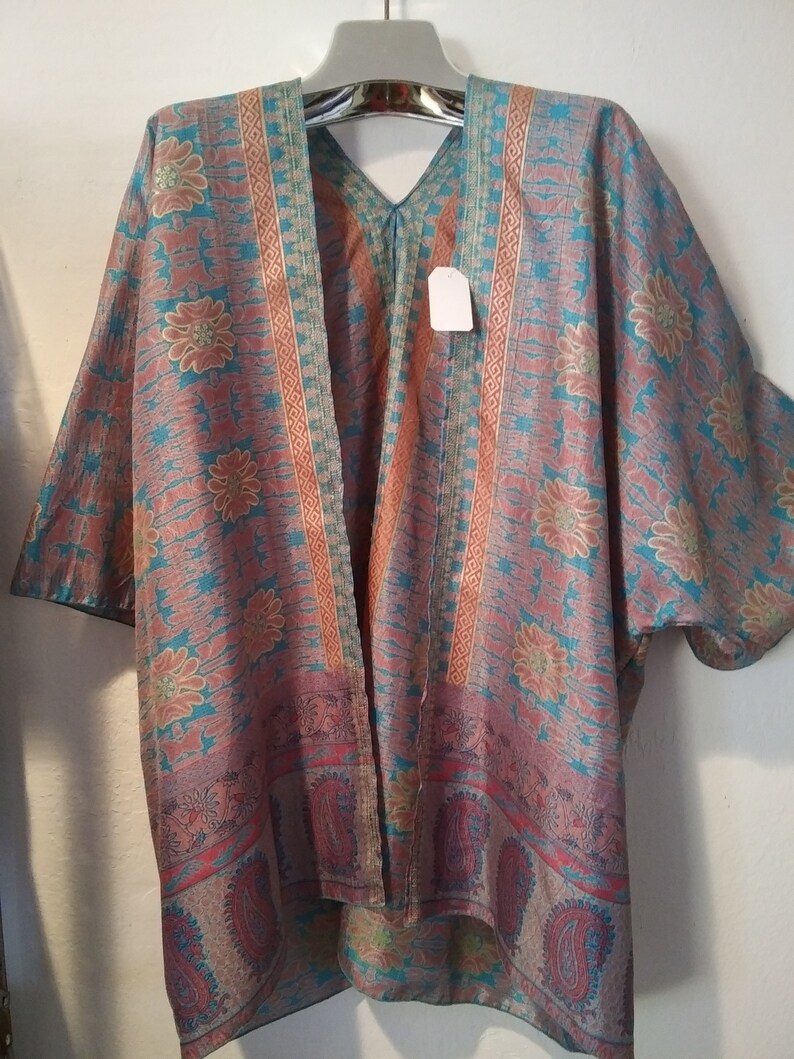 One of a kind Floral print Kimono Jacket 49.00 Unique Border print