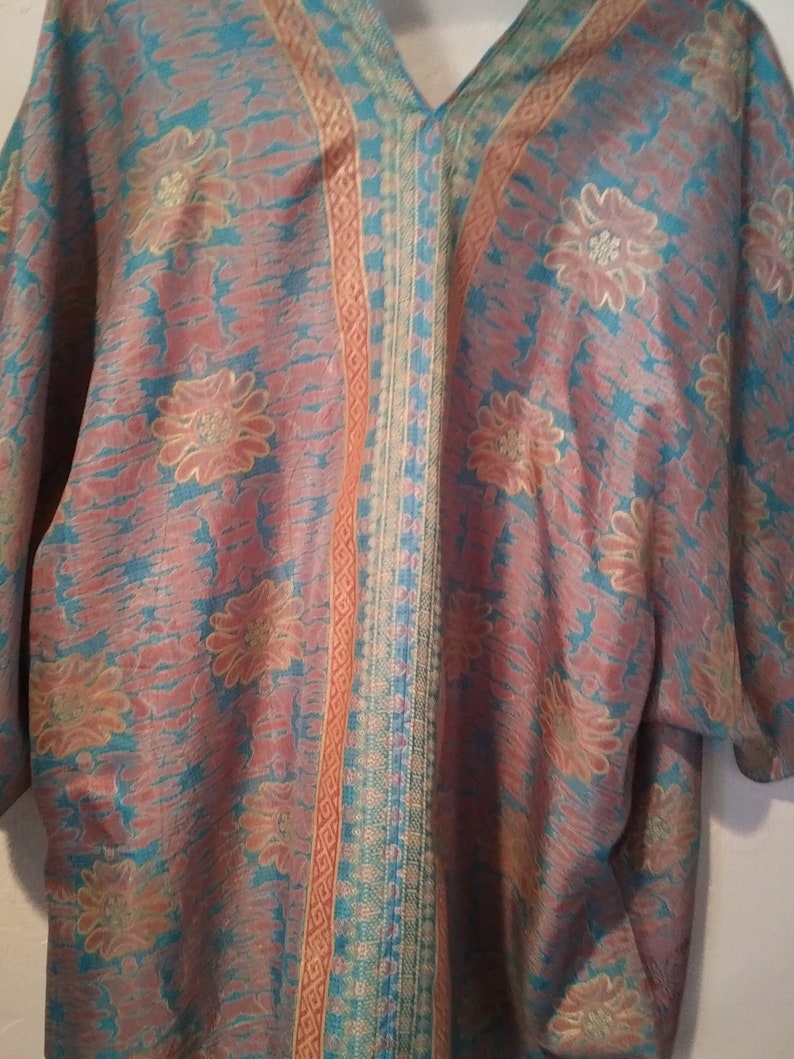 One of a kind Floral print Kimono Jacket 49.00 Unique Border print