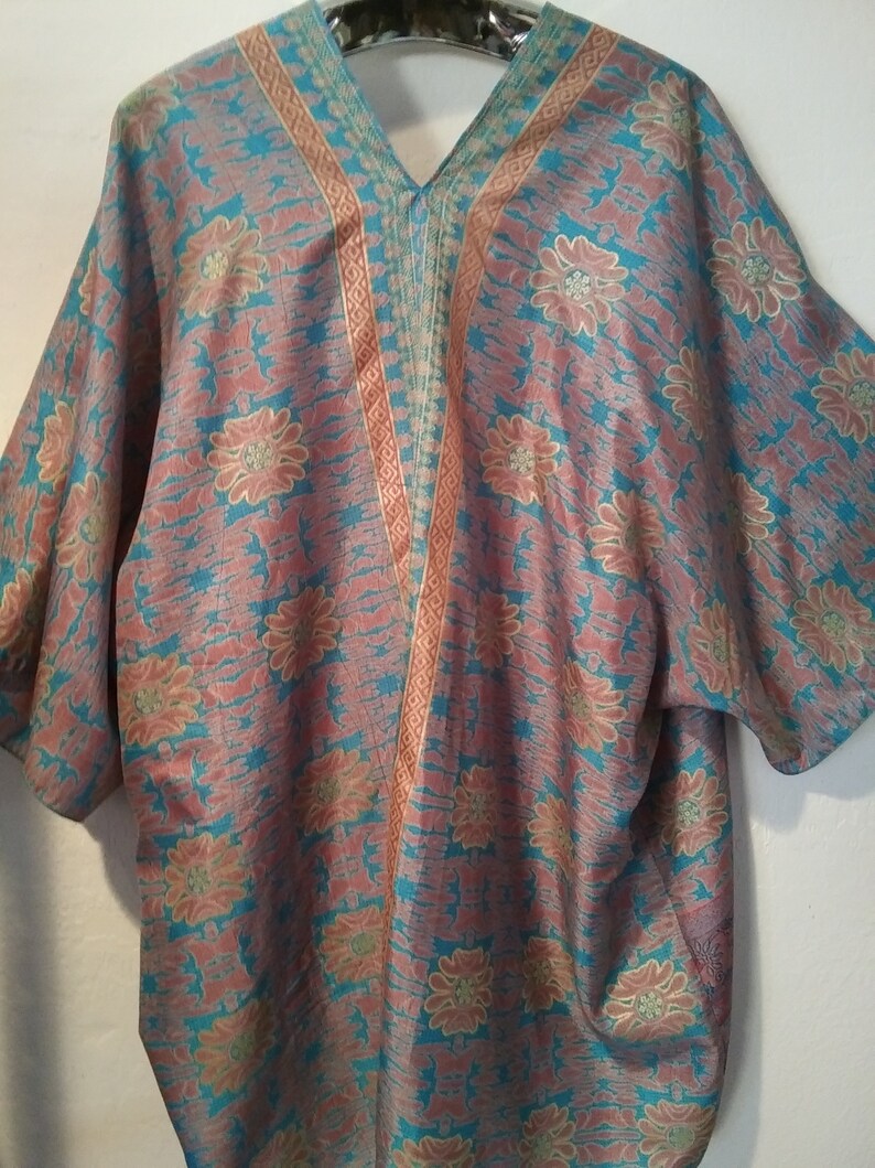 One of a kind Floral print Kimono Jacket 49.00 Unique Border print
