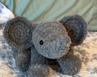 Elephant Crochet Pattern! Baby shower gift, birthday, emotional support plushie, amigurumi pattern