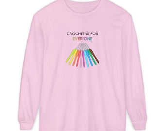 かぎ針編みはみんなのためのもの、かぎ針編みシャツ、かぎ針編みTシャツ、かぎ針編み愛好家へのギフト、インクルーシブTシャツ、クラフトTシャツ
