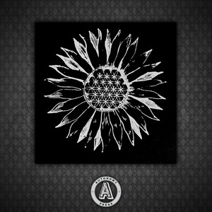 Sacred Sunflower - Black Canvas Patch