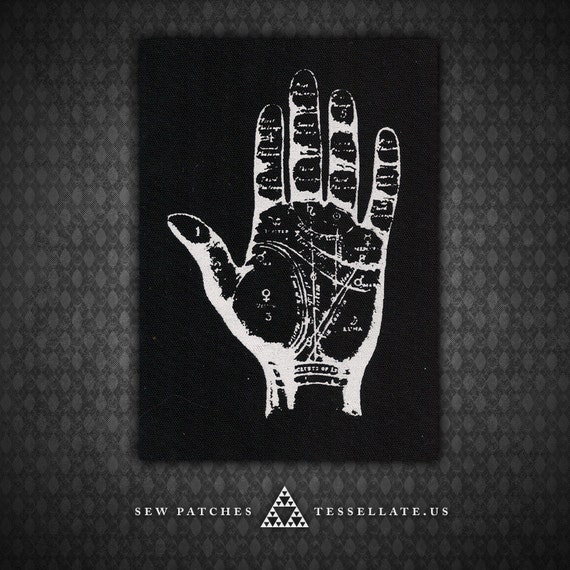 Palmistry Hand Black Canvas Patch | Etsy