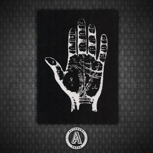 Palmistry Hand - Black Canvas Patch