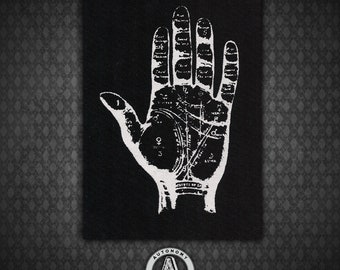 Palmistry Hand - Black Canvas Patch