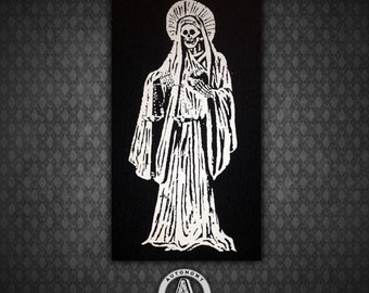 Santa Muerte Holy Death - Black Canvas Patch