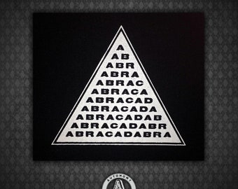 ABRACADABRA Magic Triangle - Black Canvas Patch