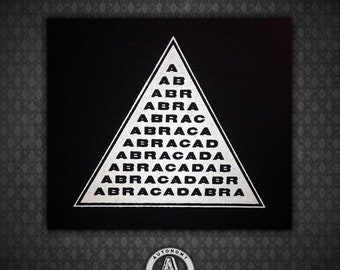 ABRACADABRA Magic Triangle - Black Canvas Patch