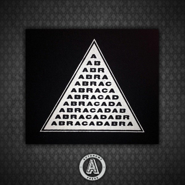 ABRACADABRA Magic Triangle - Black Canvas Patch