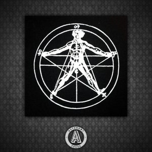 Alchemical Pentagram - Black Canvas Patch