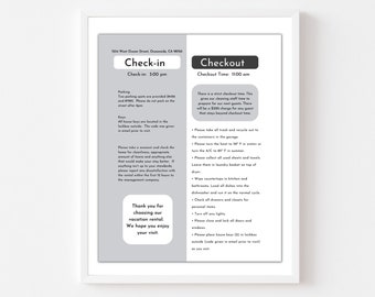 Vacation Rental Welcome Sign: Check-in/Checkout Canva Template