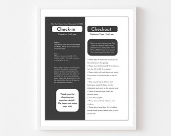 Airbnb Welcome Sign: Vacation Rental Check-in/Checkout Template (Canva)