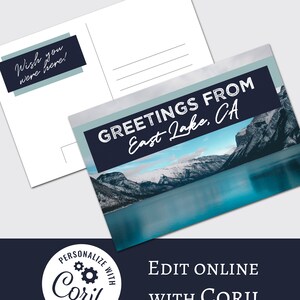 Greetings From Postcard VRBO Airbnb Guest Postcard Template Vacation Rental Home EditablePrintable Corjl File Beach Rental Theme