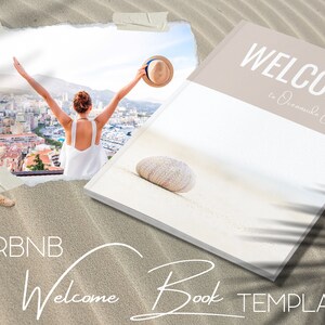 Plantilla de libro de bienvenida de Airbnb para alquileres vacacionales, manual de la casa de Airbnb imprimible con Canva - Editar con Canva