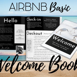 Libro de bienvenida de Airbnb para alquileres vacacionales, plantilla del manual de la casa de Airbnb, 6 páginas - Plantilla Canva imprimible