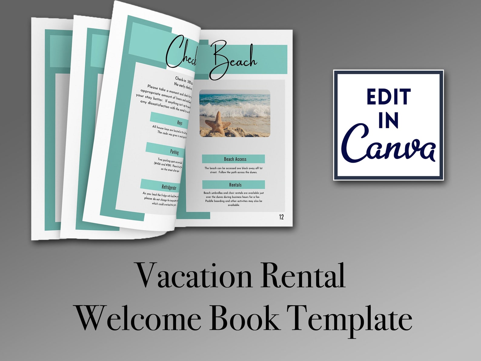 Canva Vacation Rental Book Template 20 Pages Instant Download Canva Vacation Rental Book Template 20 Pages Instant Download