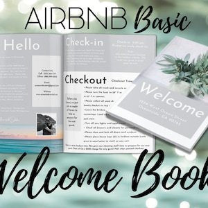 Libro de bienvenida de Airbnb para alquileres vacacionales, Plantilla Canva del manual de la casa 6 páginas - Libro de bienvenida de Airbnb, editable, imprimible - Editar con Canva
