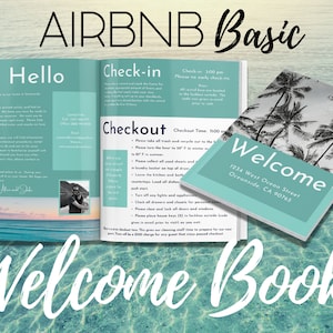 Libro de bienvenida de Airbnb para alquileres vacacionales, plantilla Canva del manual de la casa 6 páginas - Reglas de la casa de Airbnb, editables, imprimibles - Editar con Canva