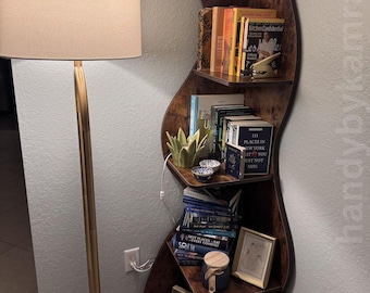5 Tier Wall Corner Book Shelf | Wooden Book Shelf | Corner Book Case | Corner Wall Shelf | Storage Shelf | Corner Shelf Unit | Display Shelf