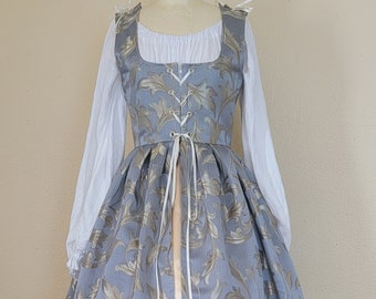 Blue and Gold Renaissance Dress Custom Made