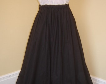 Full Length Three Panel Cotton Skirt - Your Color and Size