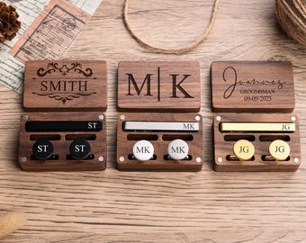 Engraved Groomsmen Cufflinks, Groomsmen Gifts, Wedding Cufflinks & Tie Clip Set, Groomsmen Proposal, Best Man Gift, Gift for Husband