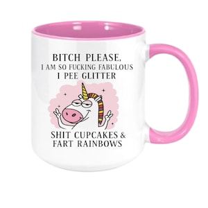 Eenhoornmok Bitch Please - Eenhoornmok | Grappige eenhoorncadeaus | Ongepaste mokken | Grote onbeleefde mok cadeau | Grappig partnercadeau | Mokken |Eenhoorn