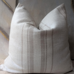 Linen Beige Stripe Pillow