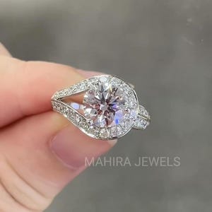1.5Carat Round Cut Lab Grown Diamond Engagement\wedding\Anniversary Gift Ring / Huge Stone Ring / Big Diamond Ring / 10k\ 14k\ 18k gold Ring