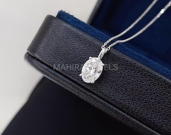 Lab Grown Diamond Pendant LabGrown CVD Oval Diamond Pendant Wedding Gift for Bridal \ Wife Luxuries Pendant Designer Pendant for girl Friend