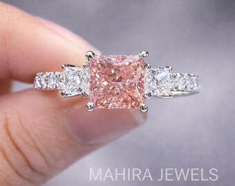 エメラルドカット ラボグロウンダイヤモンドリング 婚約指輪 結婚指輪