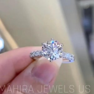 2 Carat round Cut Lab Grown Diamond Ring, Engagement Ring, Wedding Ring, Unique Ring, Gold And Diamond Ring For Women Anniversary Gifts