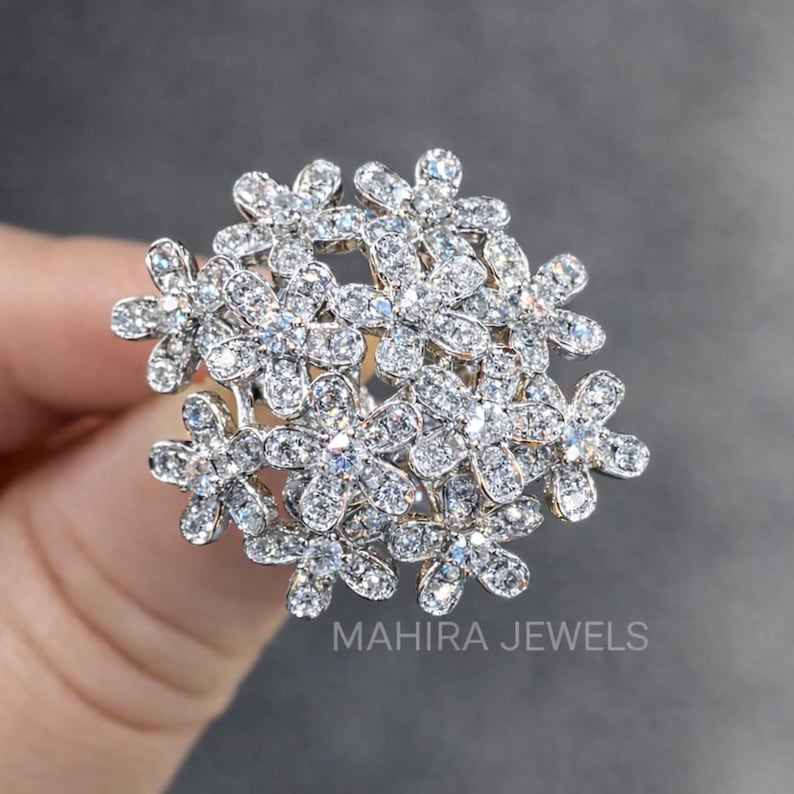 Unique Flower Rings Flower Style Lab Grown Diamond Ring, Partywear Ring for Women 2026 New ...