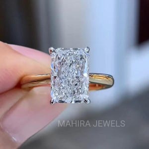 3カラットのラボグロウンダイヤモンドリング、輝く隠れたダイヤモンドのエンゲージリング、輝くダイヤモンドの結婚指輪、ブライダル用ソリティア、彼女用巨大ダイヤモンドリング