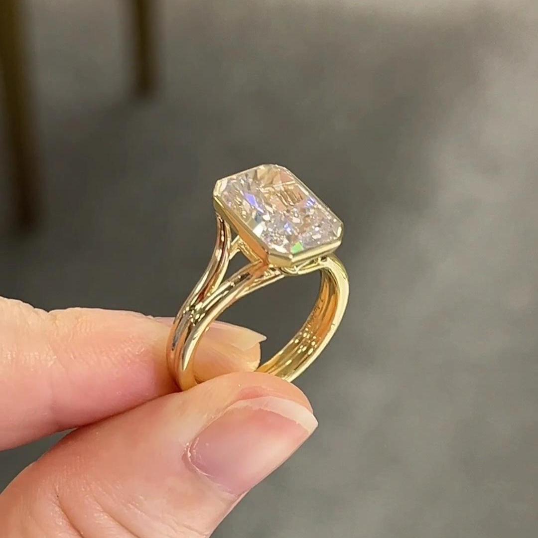 3 Karat cvd Diamant Ring strahlend Solitär Verlobungsring Hochzeitsgeschenk Goldring für Frauen, Mädchen, Dame Jahrestag Geschenk für Frau