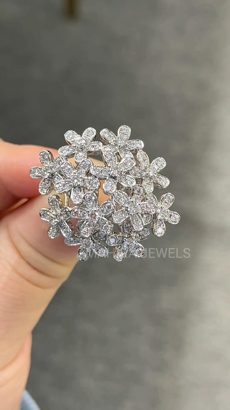Unique Flower Rings Flower Style Lab Grown Diamond Ring, Partywear Ring for Women 2026 New ...