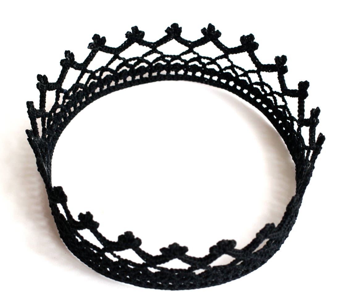 Black Crown Headband Gothic Tiara Dark Academia Cosplay Queen Etsy