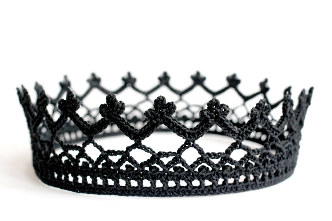 Black Crown Headband Gothic Tiara Dark Academia Cosplay Queen Etsy