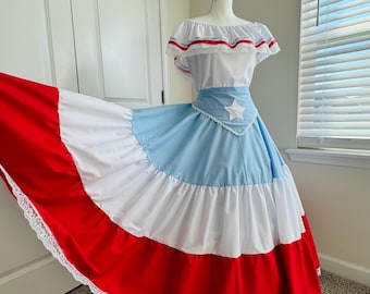 Puerto rican traditional dress (Celeste)