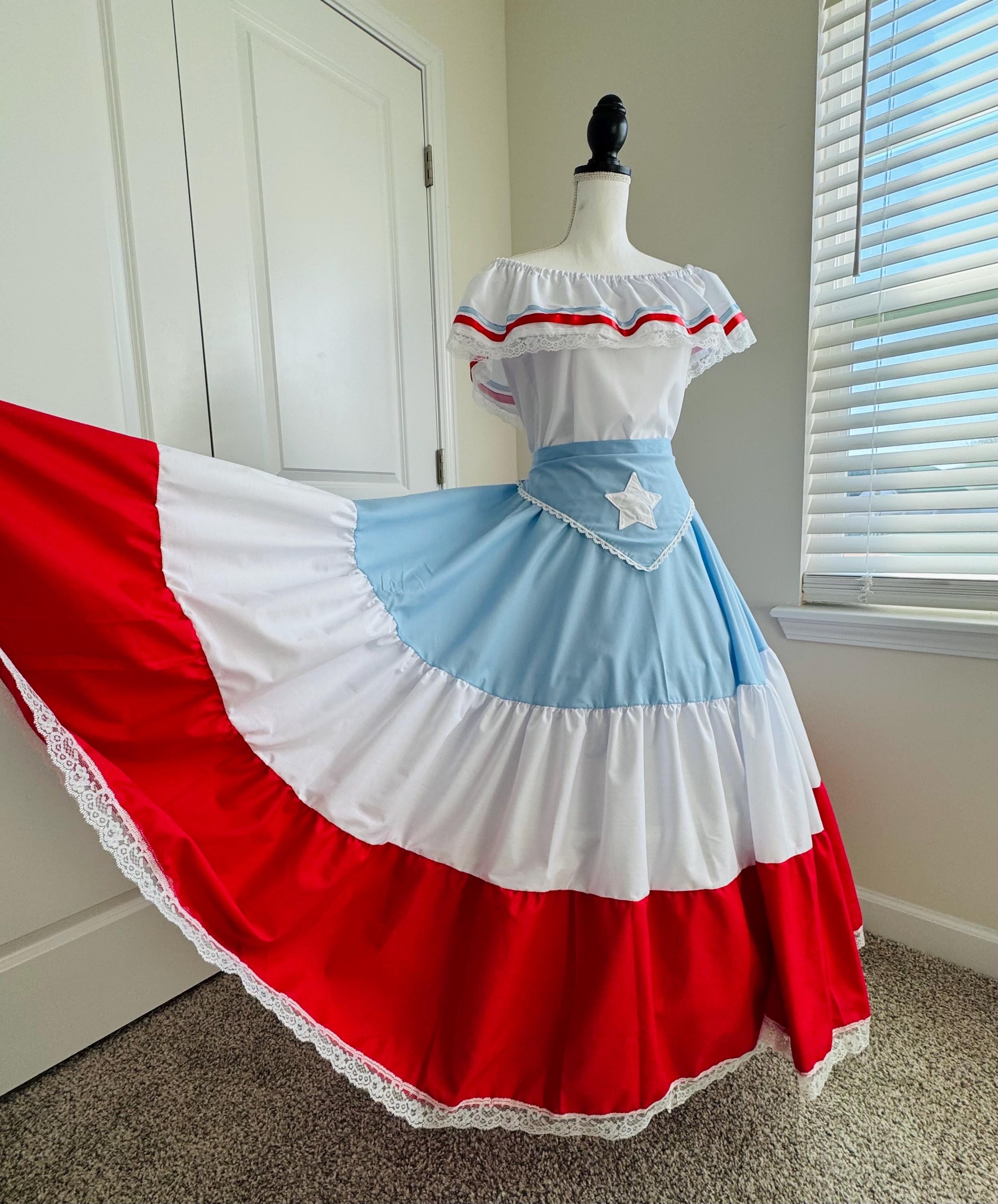 Puerto Rican Traditional Dress (celeste) - Etsy