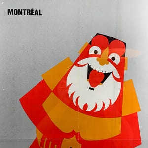 Originele authentieke affiche Salon International de la Caricature Montréal/met wedstrijdformulier/vintage cartoonposter/retro cartoon art/