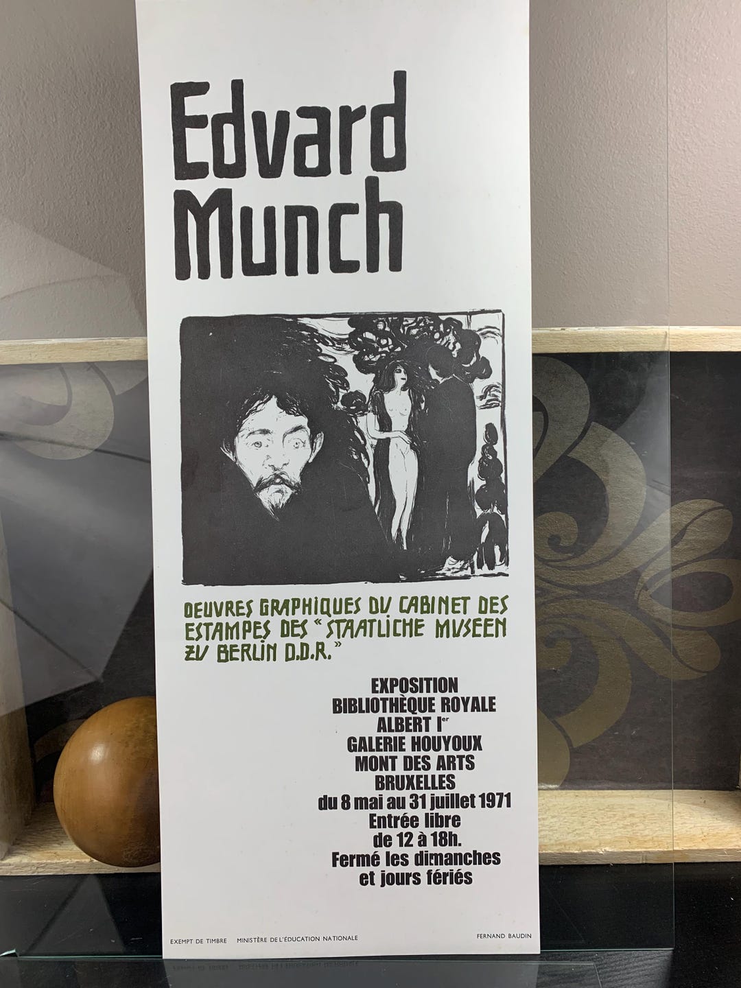 Munch Graphics Vintage Edvard Munch Poster – 1971 Exhibition – Bibliothèque Royale ...