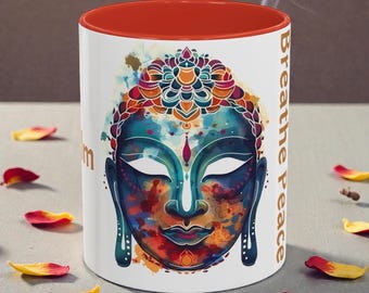 Tazza da meditazione Buddha, tazza da tè per la consapevolezza, regalo spirituale per yoga, arte zen, regalo per gli amanti del caffè