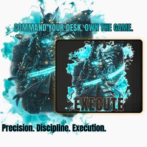 Cyber Samurai Mouse Pad Execute Gaming Desk Mat Programmer Gift Computer Accessory