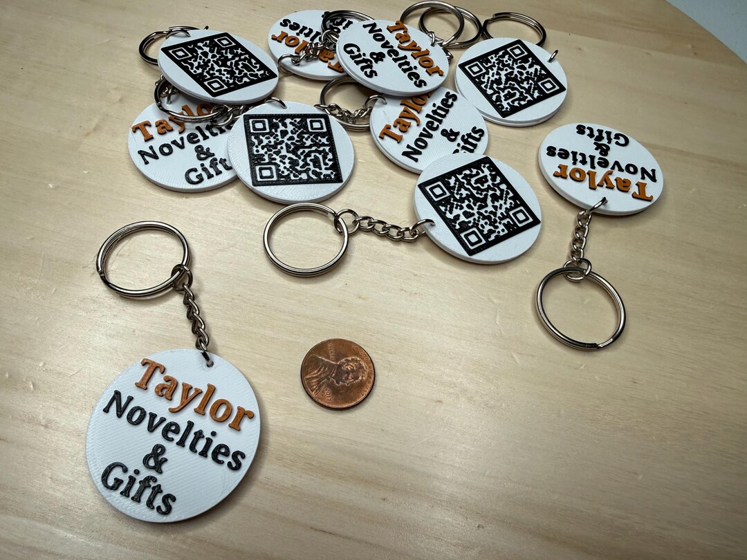 Custom QR Code & Text Keychain | Personalized Scan Tag | Business ...