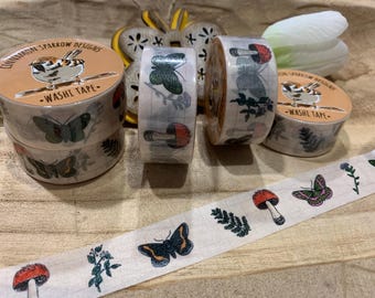 Vintage Botanicals Washi Tape Hand Drawn 20mm wide by 10m long