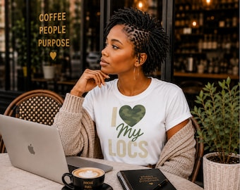 I Love My Locs T-Shirt | Microlocs & Sisterlocks Graphic Tee for Black Women | Soft Luxury Natural Hair Shirt