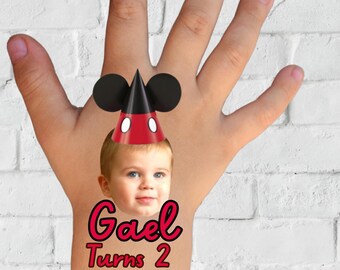 Personalized Mickey Birthday Party Tattoos, Custom Face Tattoos