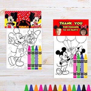 Mickey Coloring Book, Mickey Birthday Party, Mi Coloring, Mickey Birthday, Mickey Party Favors, Coloring for Kids, Minnie Coloring Book